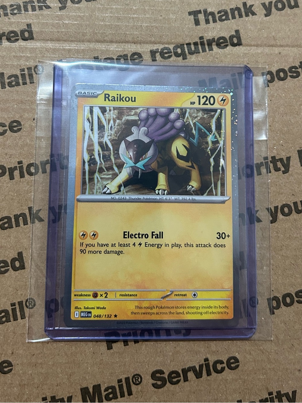 Holo Raikou Card No. 048/132 ‘25 Pokemon TCG